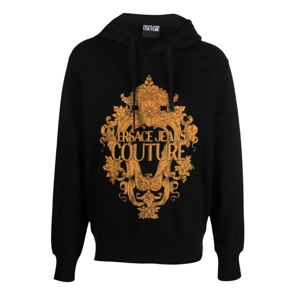 Versace Jeans Couture Men's Black Hoodies, S, Stylish `S Cotton Hoodie