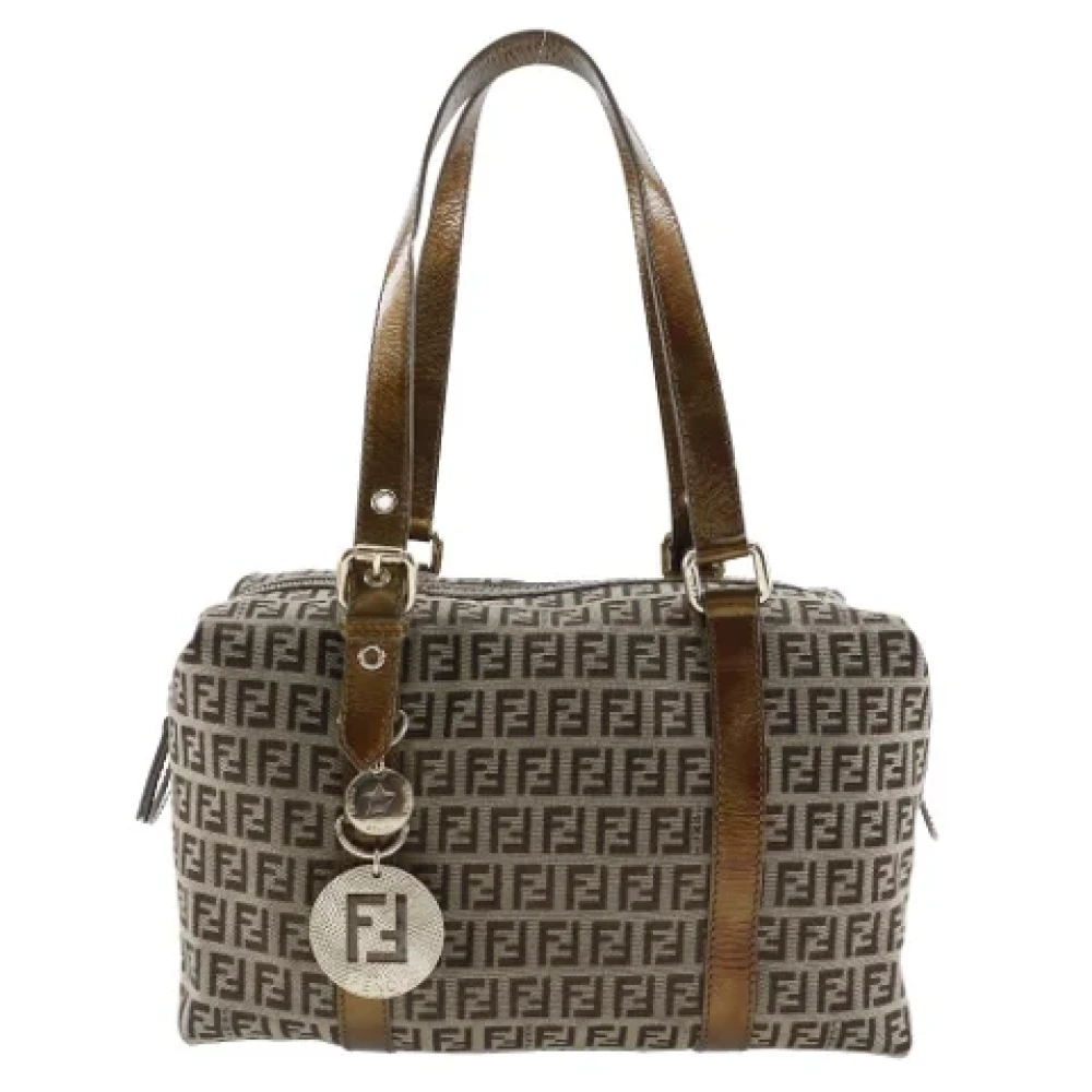 Fendi Vintage Pre-owned Canvas shoulder-bags Brown Dames
