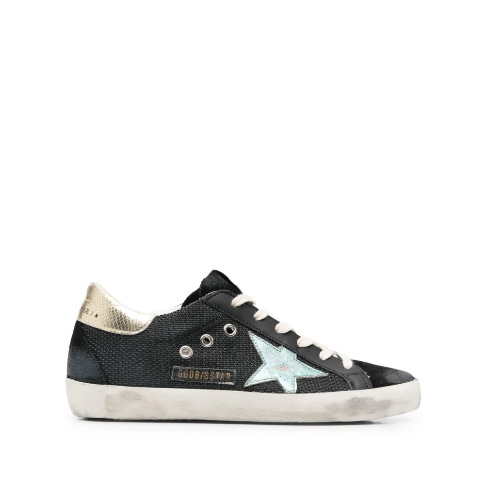 Golden Goose Stiliga Black/Mint/Platinum Sneakers Black, Dam