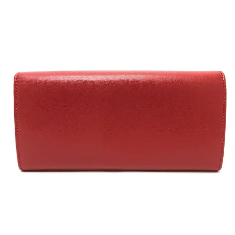 Salvatore Ferragamo Pre-owned Leather wallets Red Dames