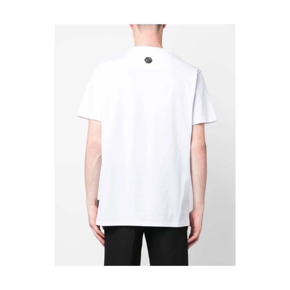 Philipp Plein Schedel T-shirt met Kristallen White Heren