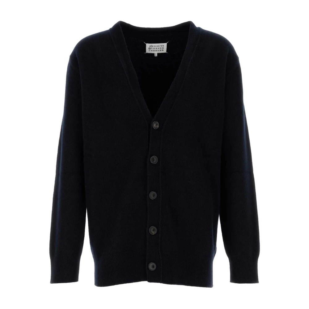 Maison Margiela Midnight Blue Wool Cardigan Blue Heren