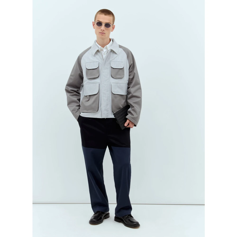 Thom Browne Katoenen Gabardine Combo Broek Blue Heren