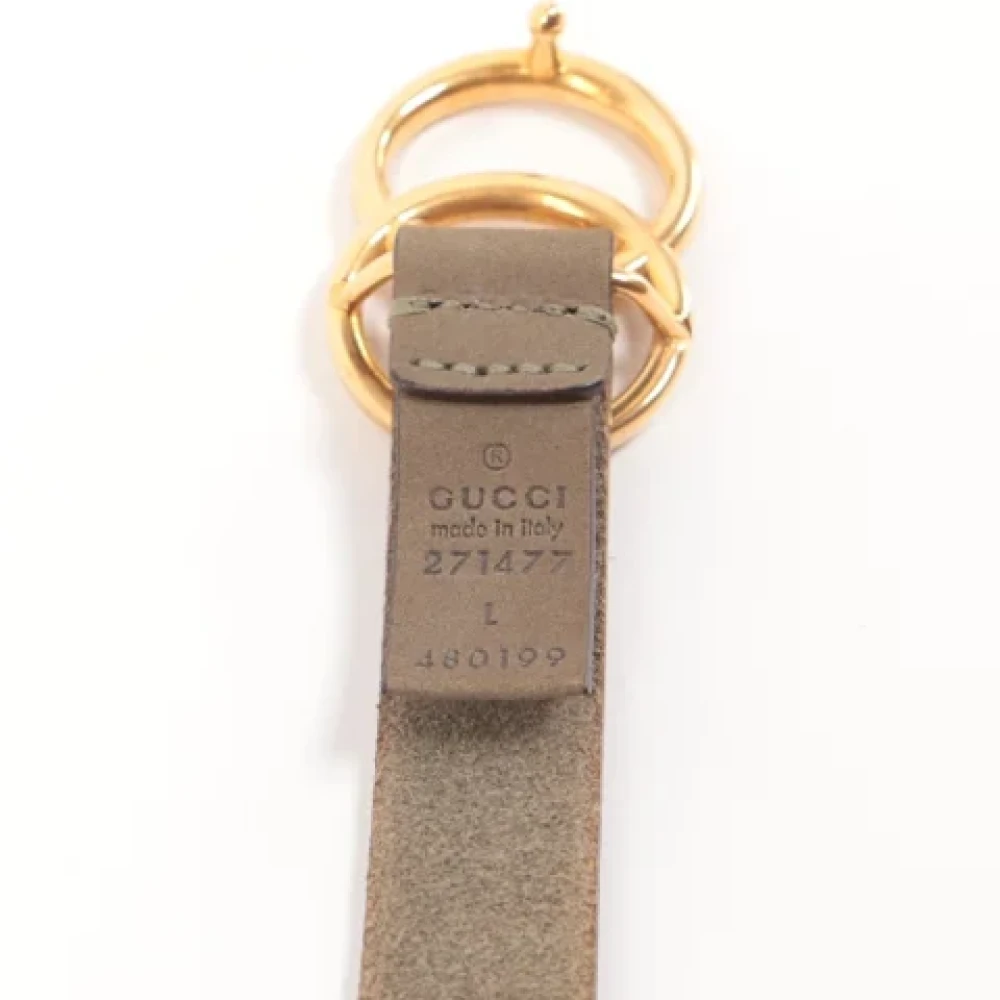 Gucci Vintage Pre-owned Groene Leren Gucci Riem Brown Dames