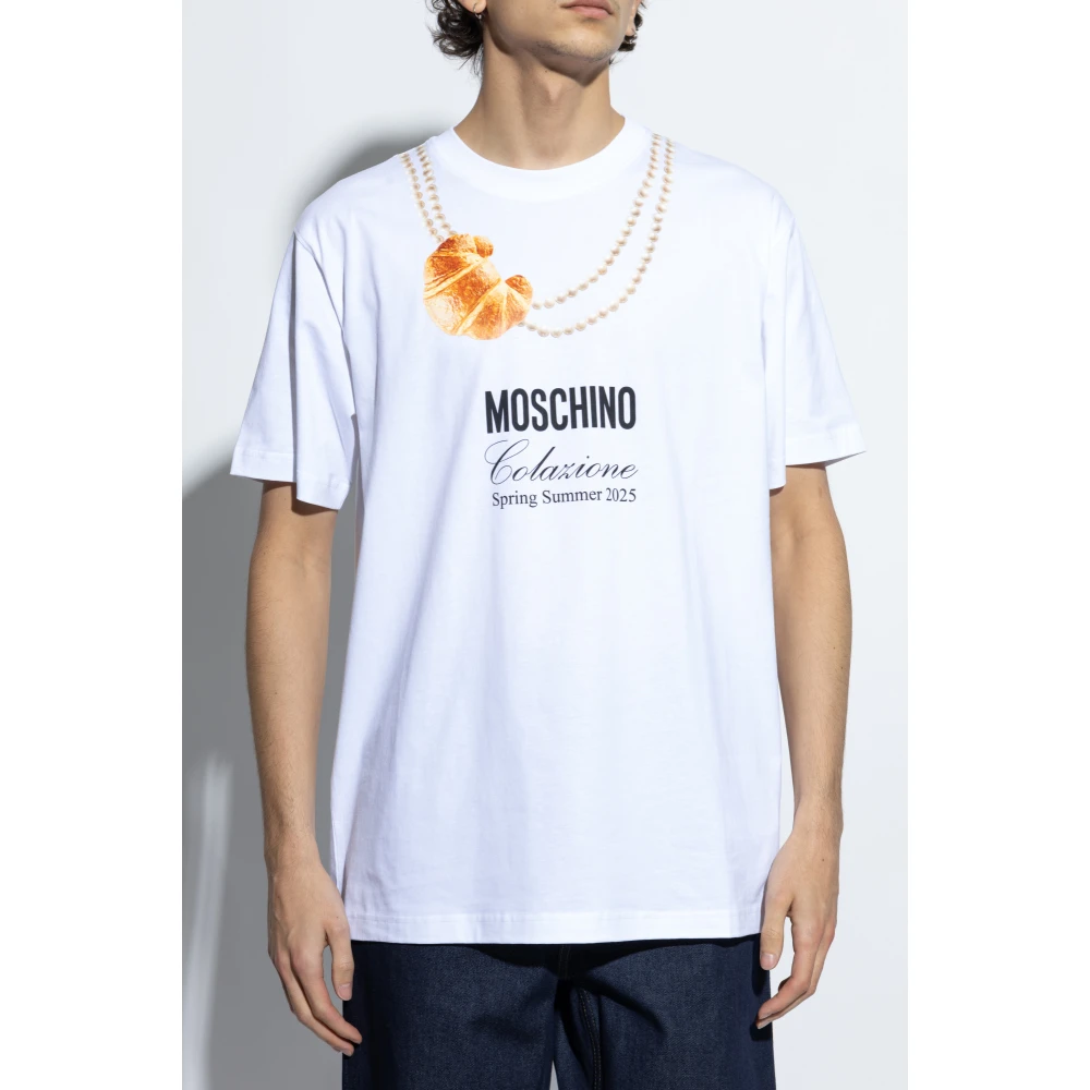 Moschino T-shirt met print White Heren