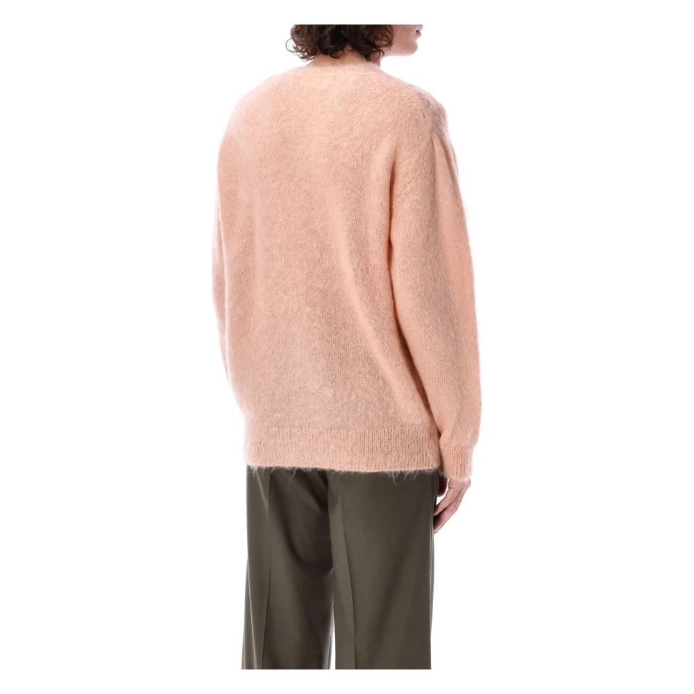 Auralee Roze Beige Gebreide Kleding Geborsteld Super Kid Mohair Pink Heren