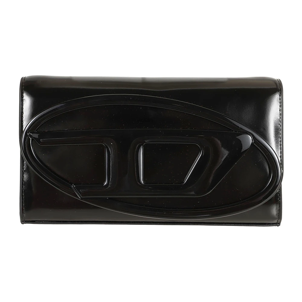 Diesel Zwarte Accessoires Portemonnee met Ritsmuntenvak Black Dames