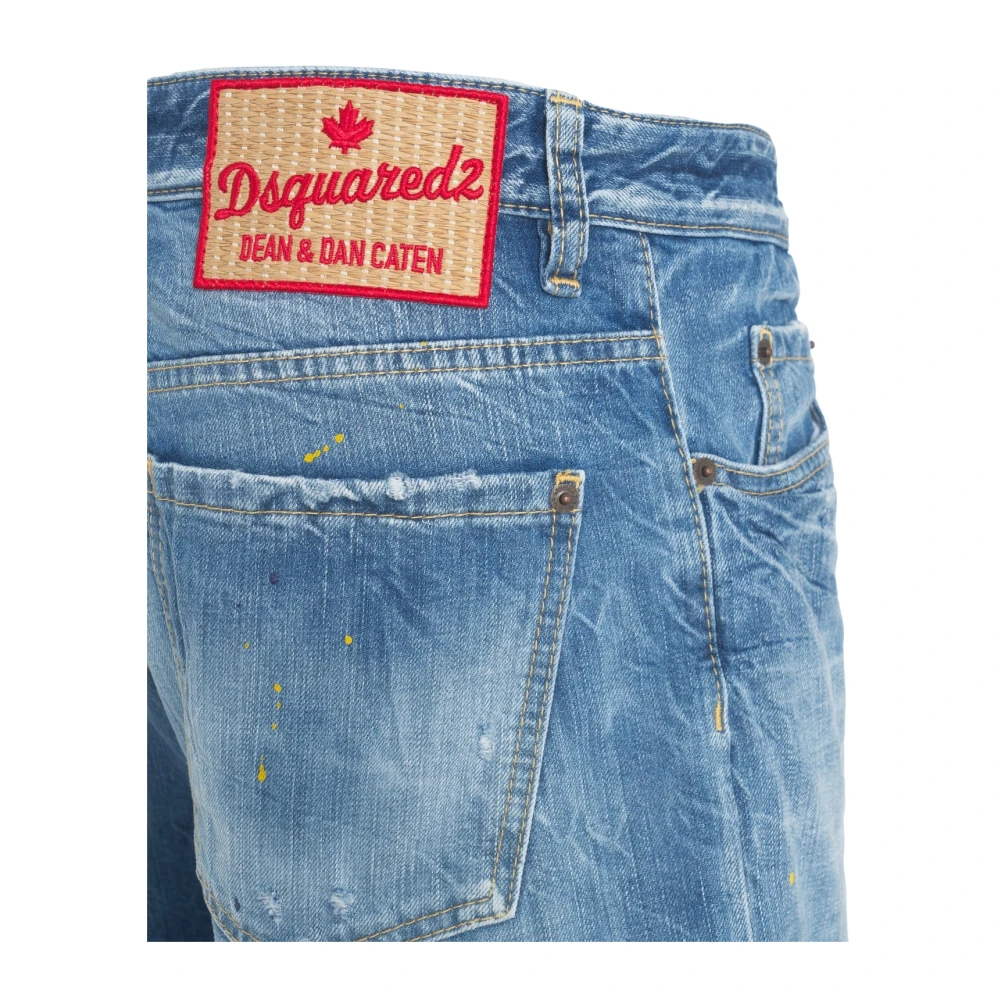 Dsquared2 Blauwe Distressed Loose Fit Jeans Blue Heren