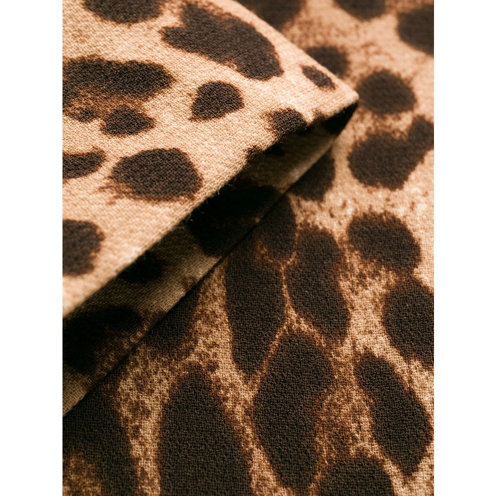 Dolce & Gabbana Luipaardprint Wollen Jurk Leo New Brown Dames