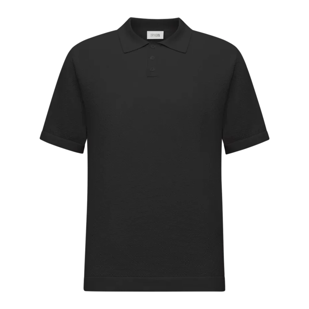 Drykorn Men's Black Short-Sleeved Polo Shirt - Polo Shirts - Xl - Tops