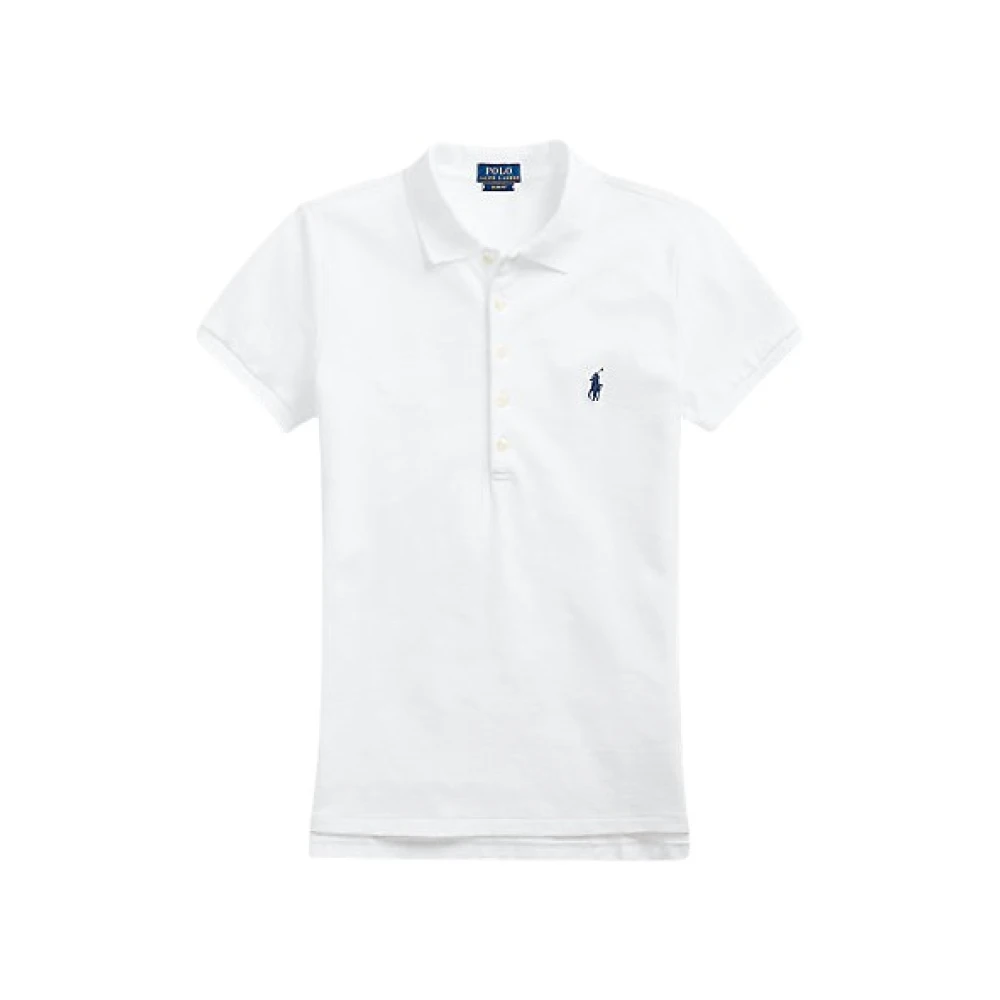 Polo Ralph Lauren Slim-Fit Polo Shirt White, Dam