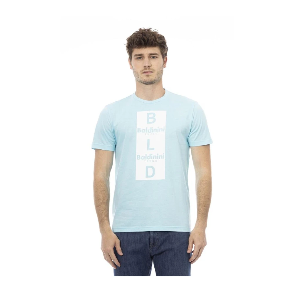 Baldinini Stijlvol Blauw T-shirt met Print op de Voorkant Blue Heren