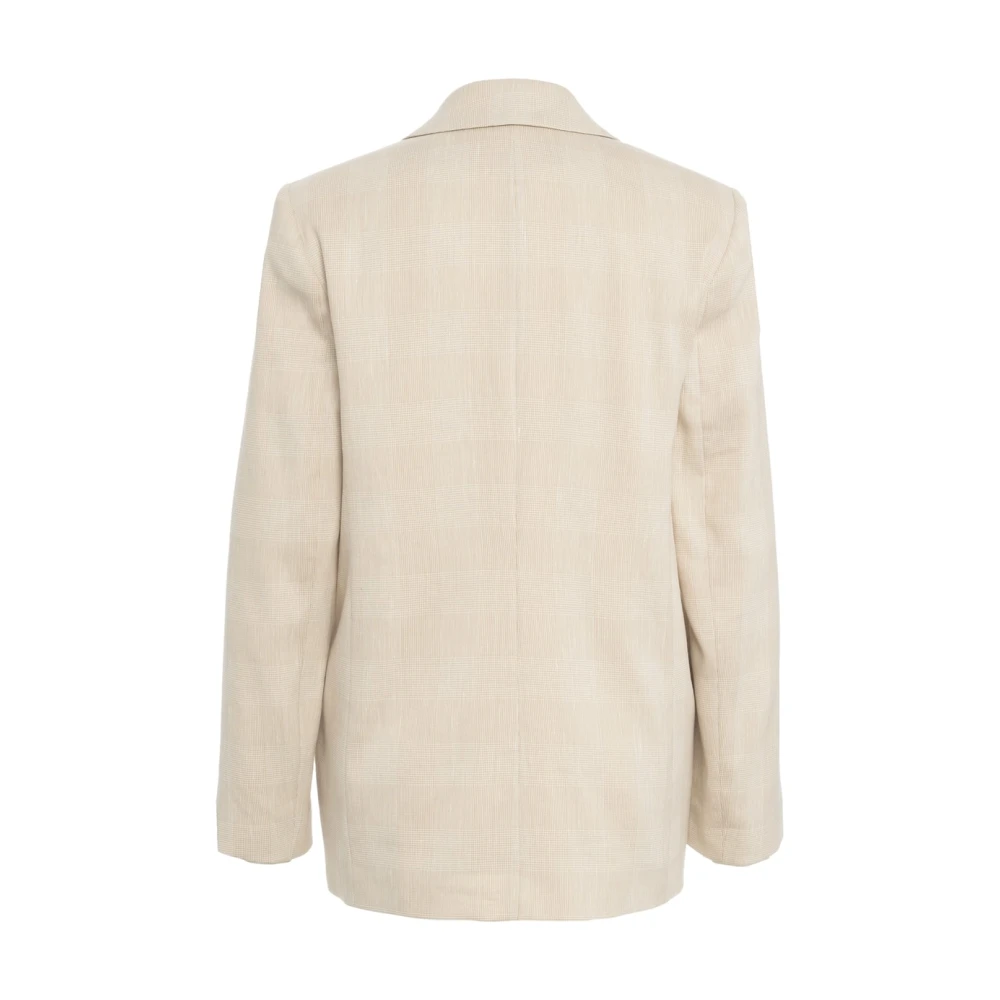 Kaos Beige Double-breasted Glencheck Blazer Beige Dames