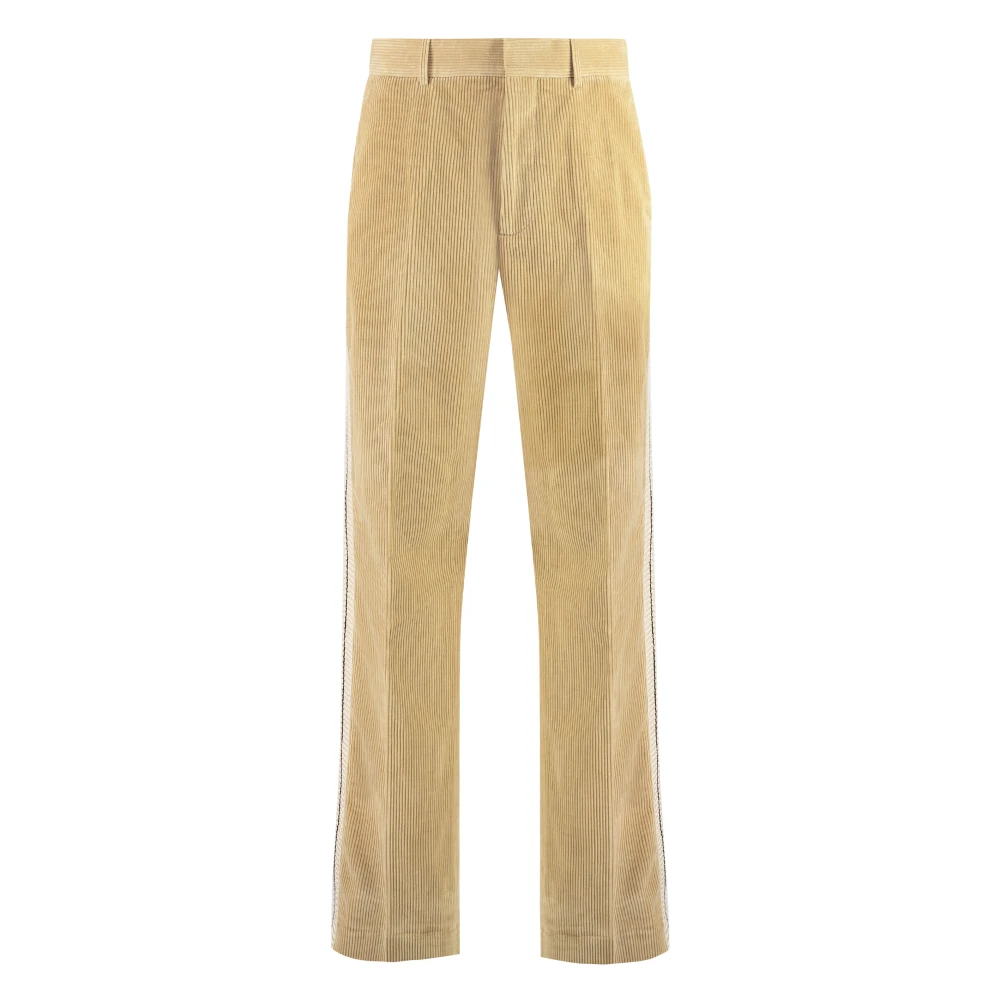 Palm Angels Katoenen Corduroy Broek met Streep Beige Heren