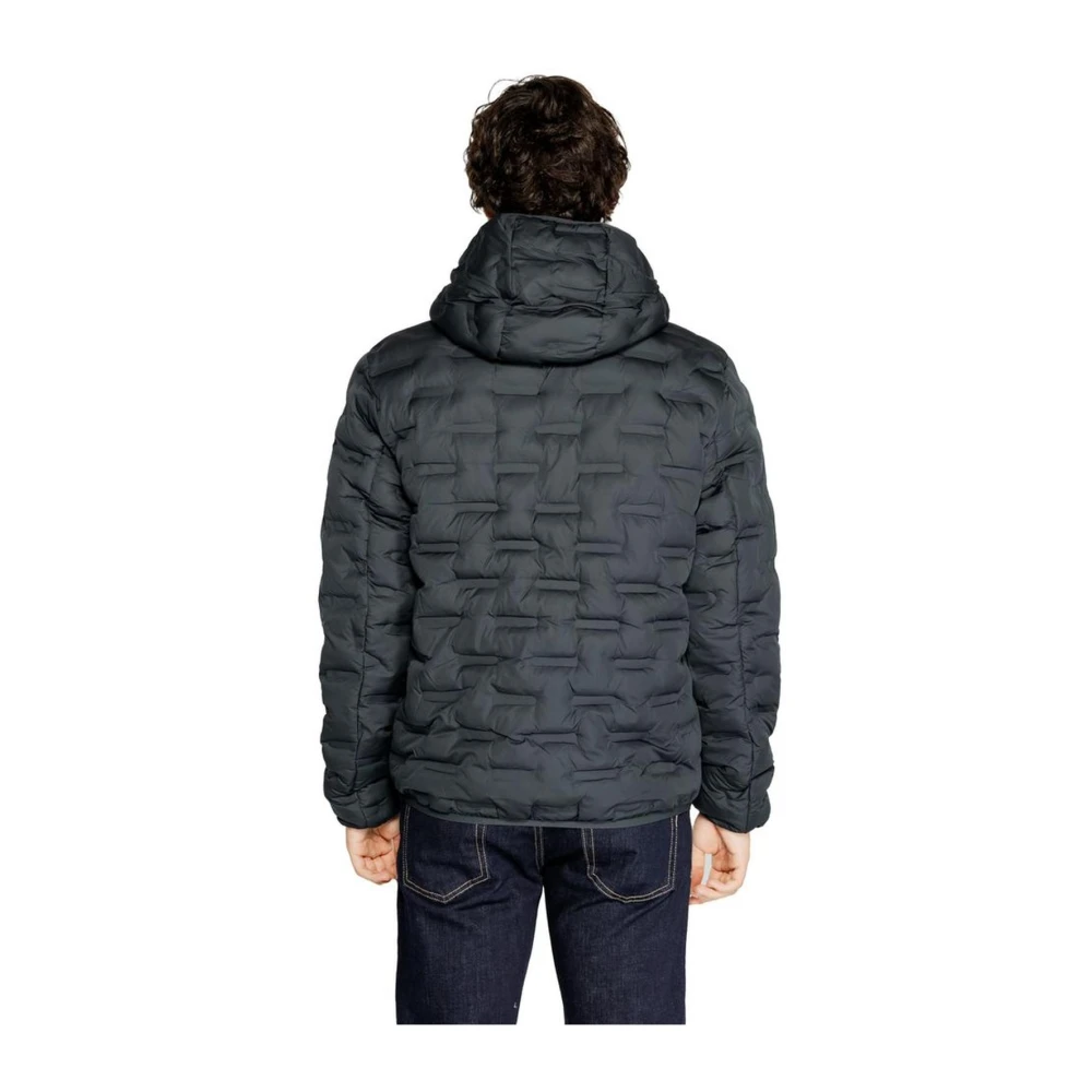 Replay Blauwe polyesterjas met hoogwaardige afwerking Blue Heren
