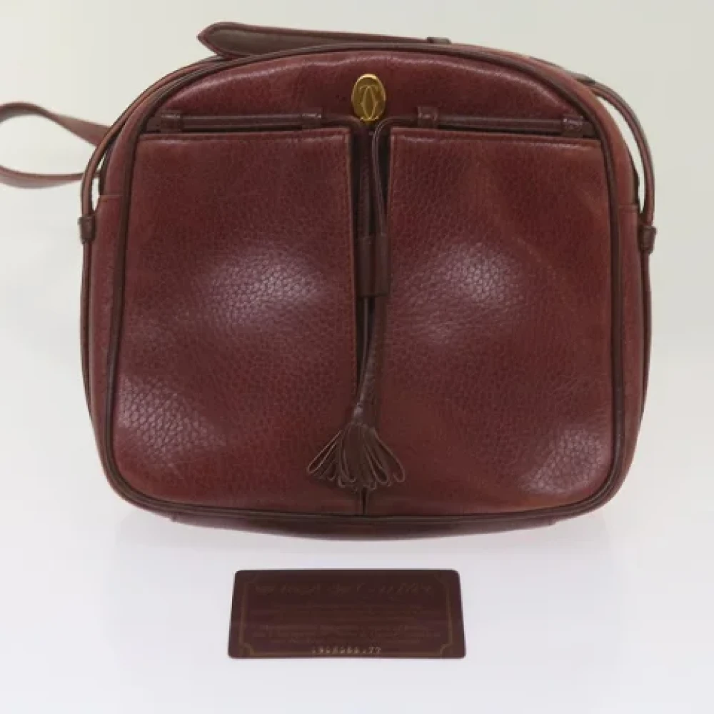 Cartier Vintage Pre-owned Leather shoulder-bags Red Dames