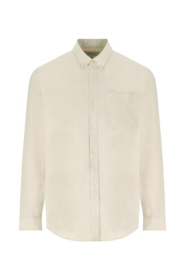 chemise-en-coton-oxford-creme-avec-logo