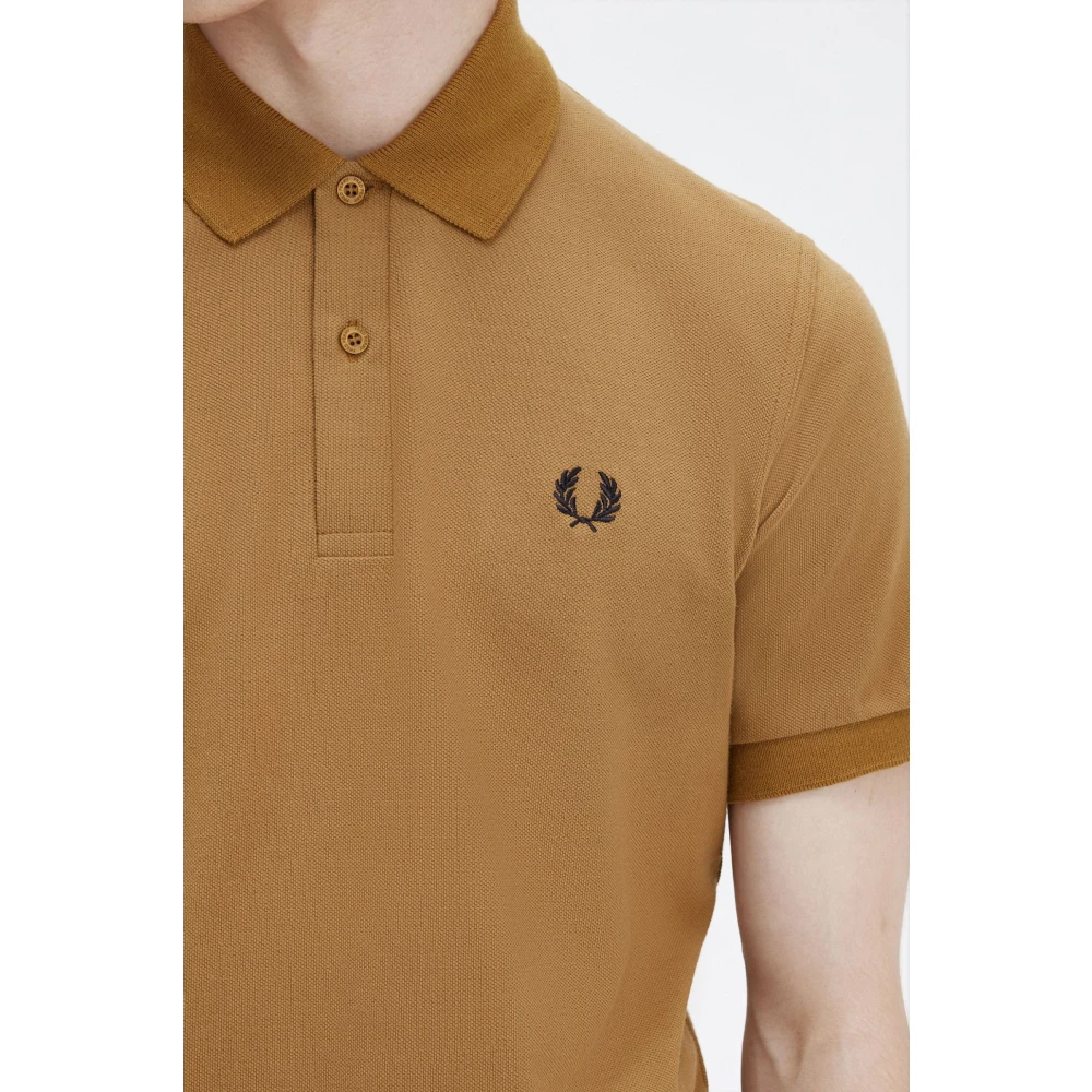 Fred Perry Originele effen polo donker karamel marine Brown Heren