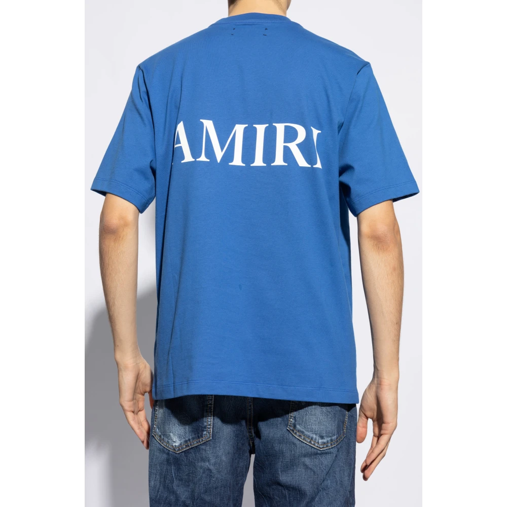 Amiri Bedrukt T-shirt Blue Heren