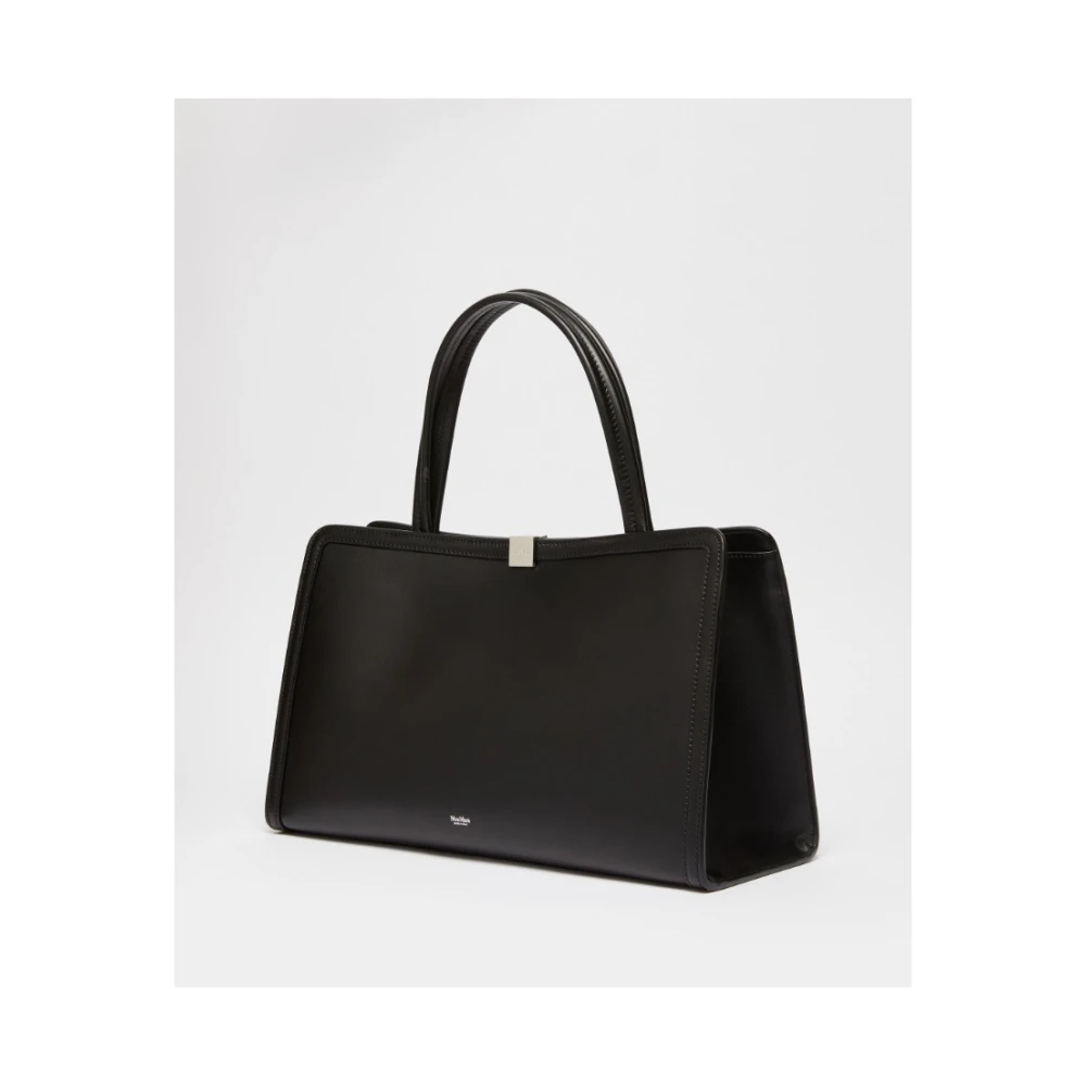 Max Mara Luxe Tote Tas met Suède Interieur Black Dames