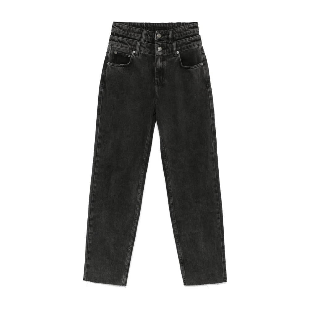 Ksubi Zwarte Gewassen Denim Tapered Leg Jeans Black Dames