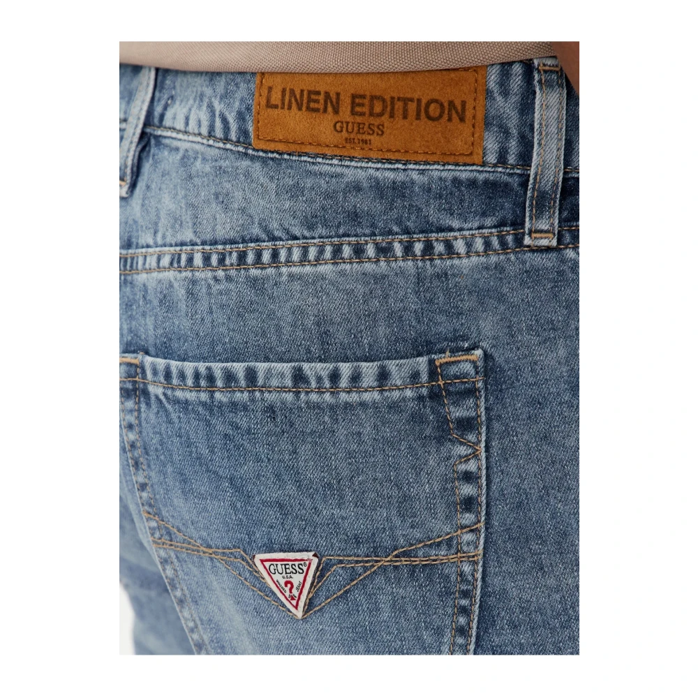 Guess Denim slim stretch shorts Blauw Blue Heren