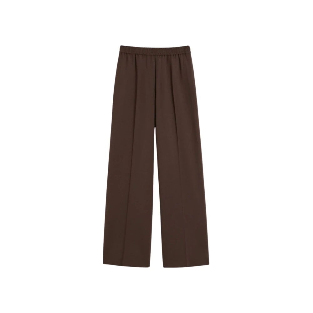 Max Mara Brown Petra Trousers - Female - Wide Trousers - Xs - Trousers