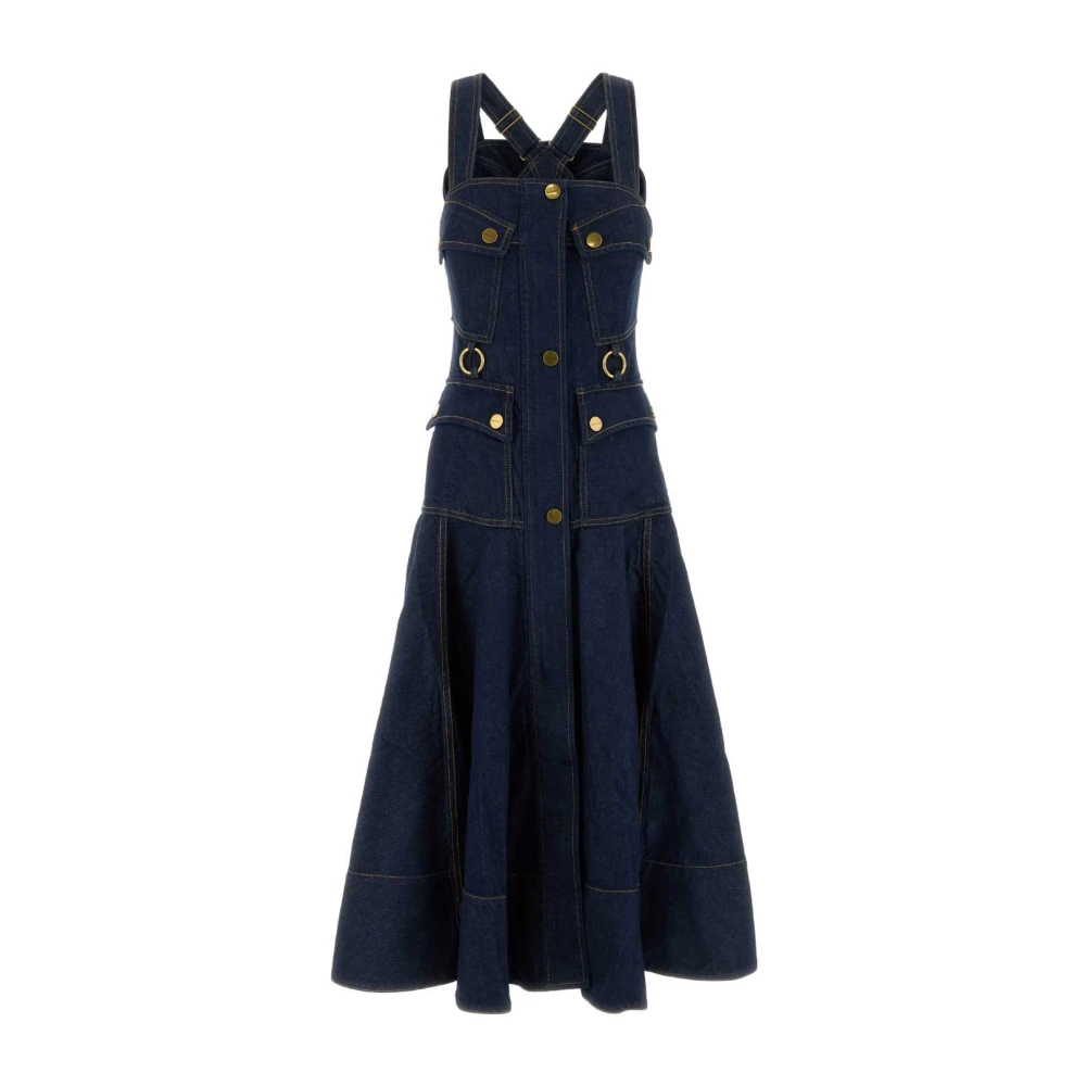 Zimmermann Women's Blue Luna Denim Utility Midi Dress - Midi Dresses - Xs - Dresses
