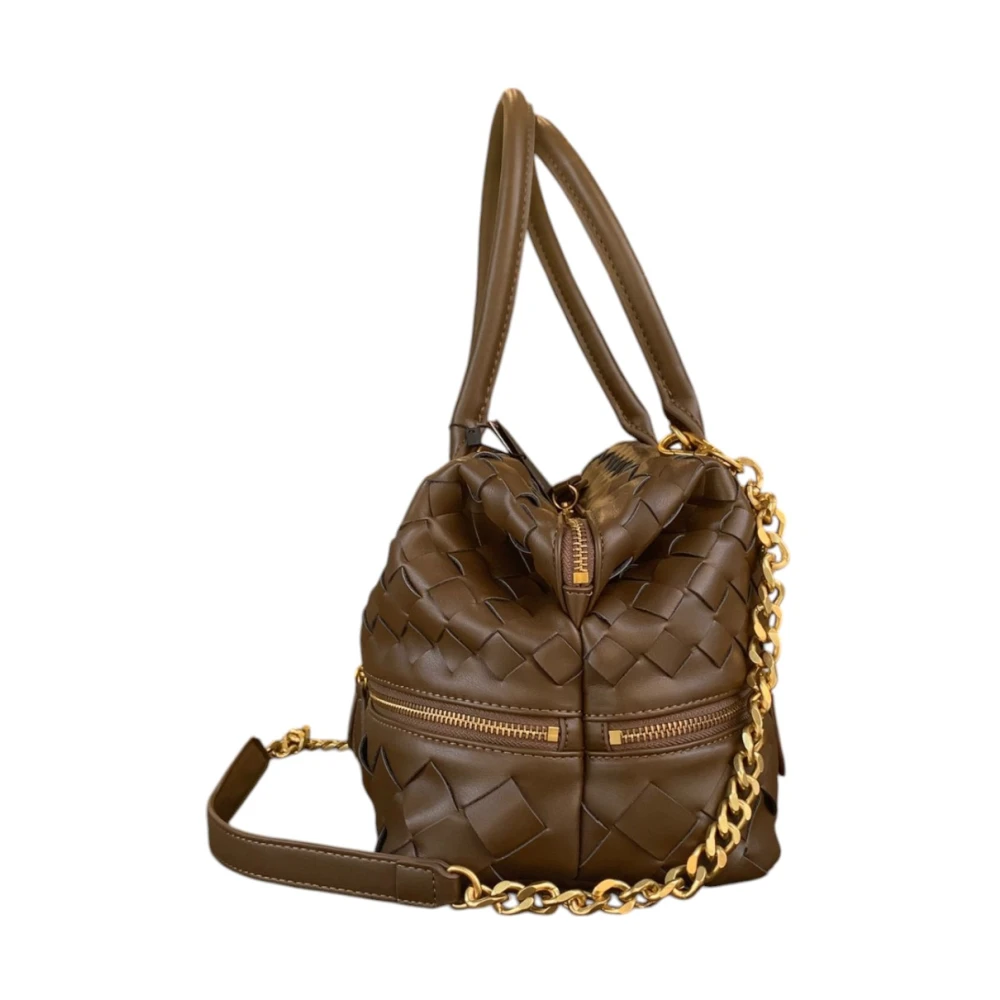 La Carrie Stijlvolle Leren Tas Brown Dames