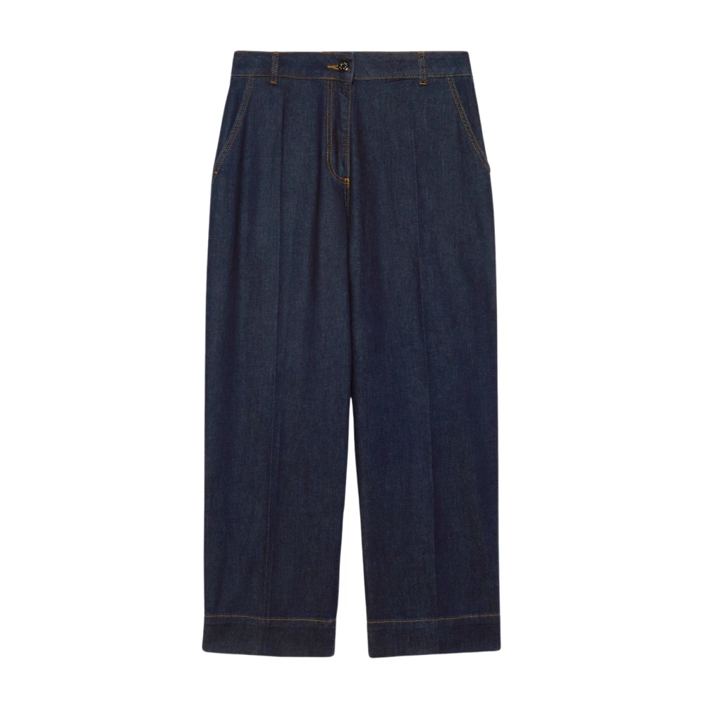 Elena Mirò Wide Trousers Blue Dames