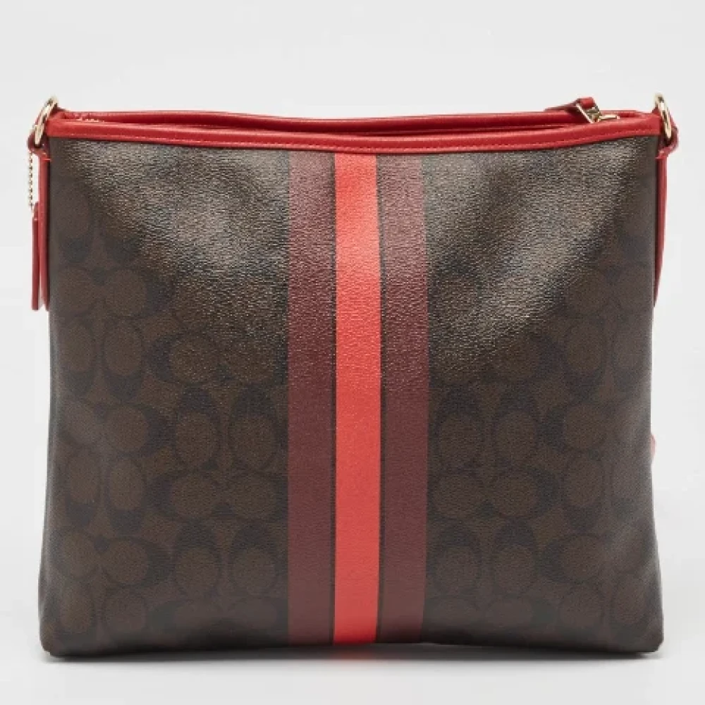 Coach Pre-owned Coated canvas shoulder-bags Brown Dames