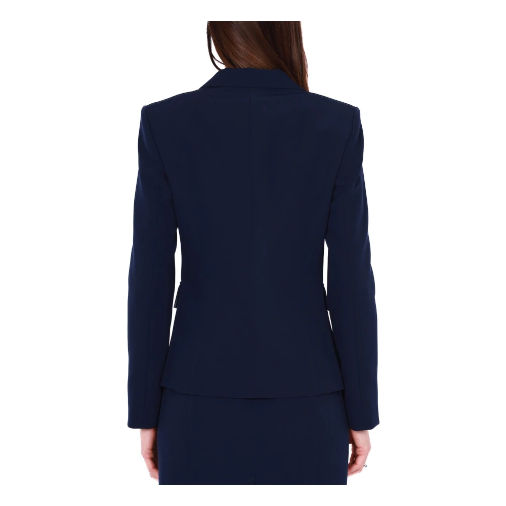 Liu Jo Blauwe Technische Stof Blazer Jas Blue Dames