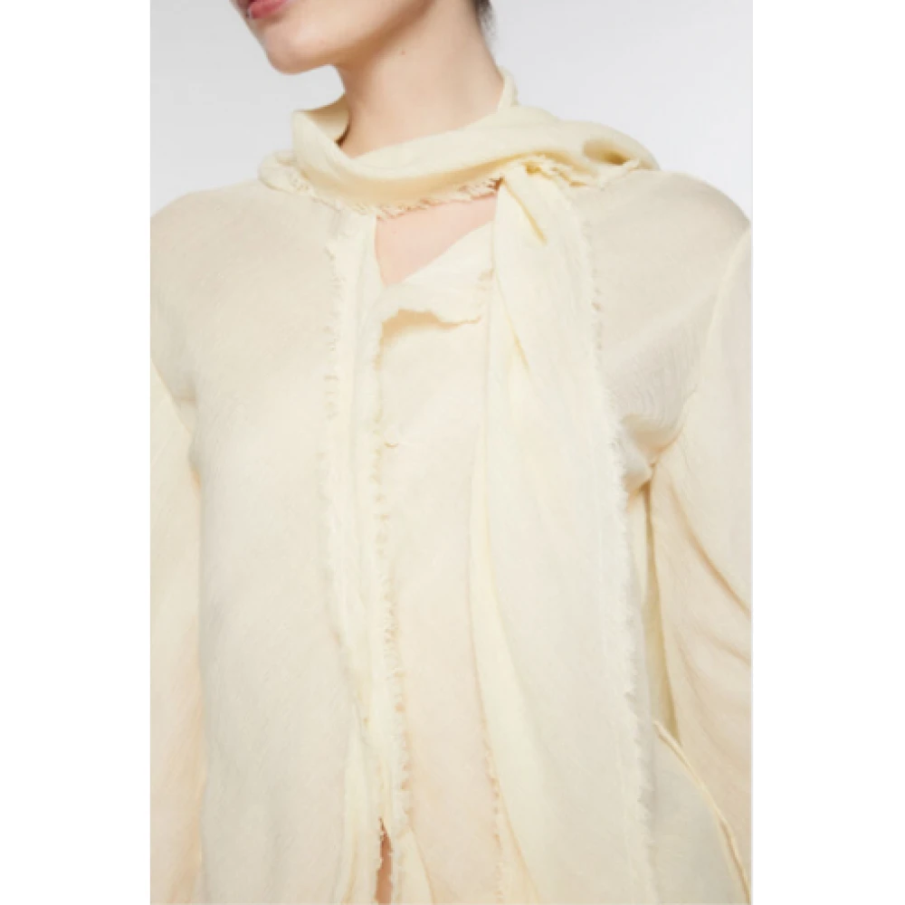 Acne Studios Witte Zijden Wrap Blouse V-hals Yellow Dames