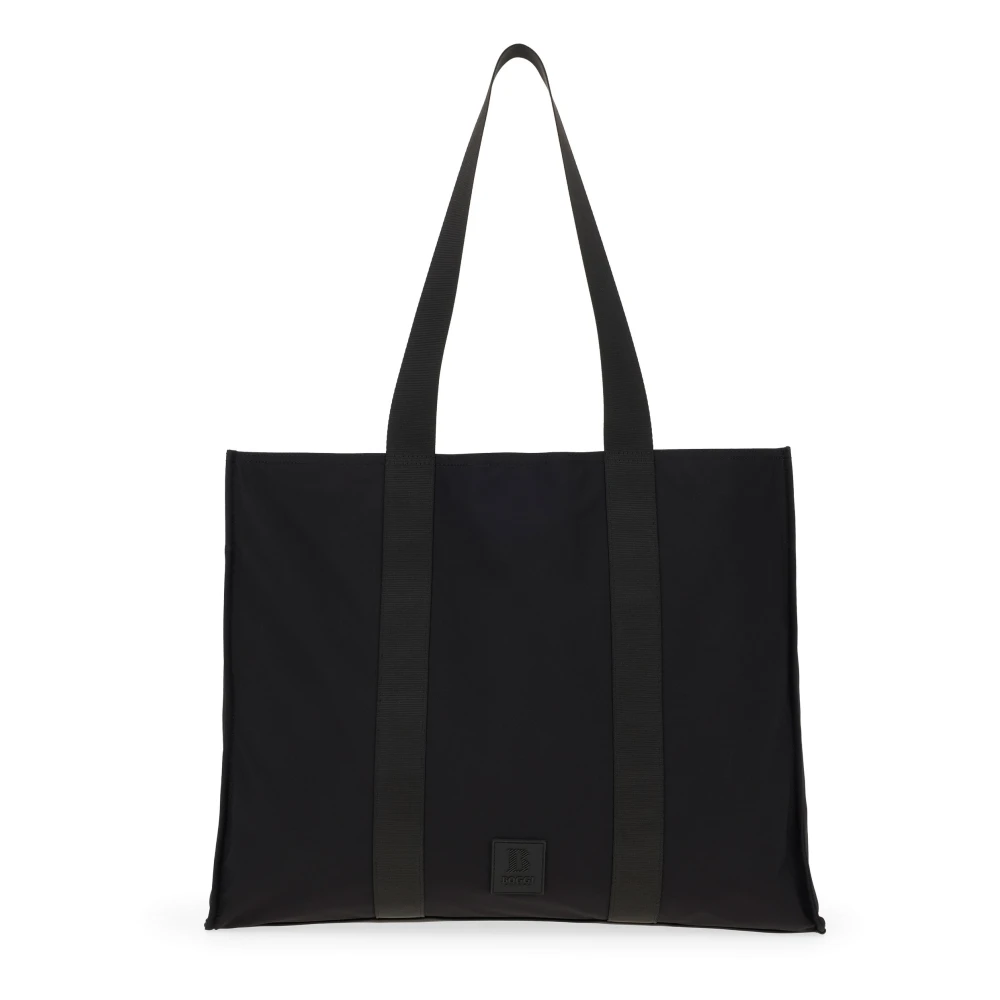 Boggi Milano Mannelijk Zwart Technical Fabric Tote Bag