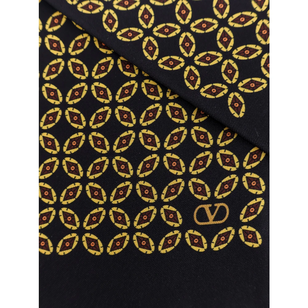 Valentino Garavani Zijden Sjaal met Multicolor Patroon Yellow Heren