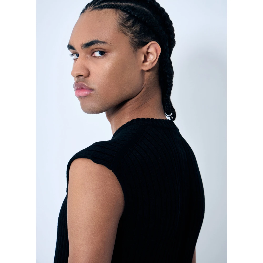 Rick Owens Ribgebreide katoenen top Black Heren