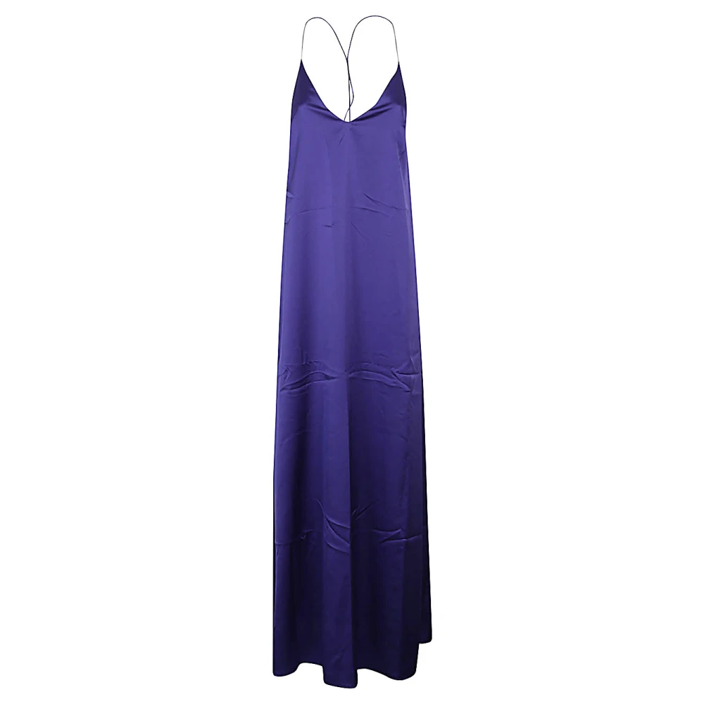 The Nina Studio Paarse V-hals Mouwloze Gekruiste Rug Jurk Purple Dames