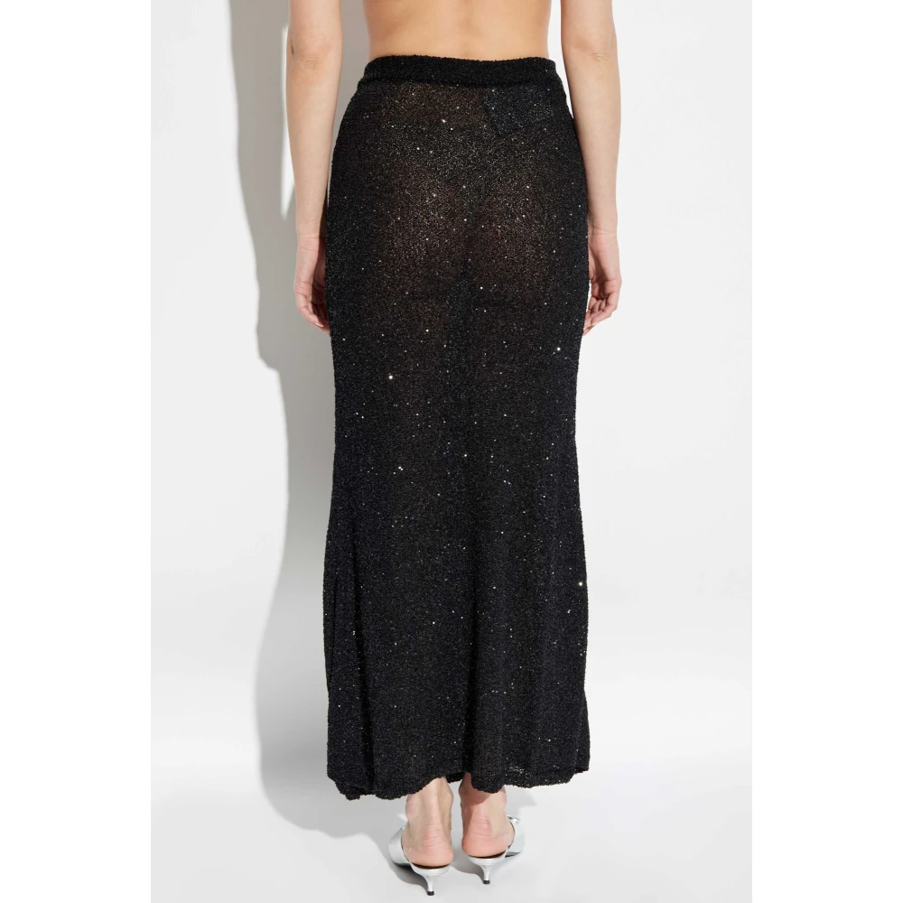 Balenciaga Maxi-rok met decoratieve afwerking Black Dames