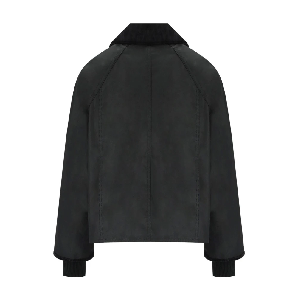 Barbour Zwarte Gewaxte Korte Jas Black Dames