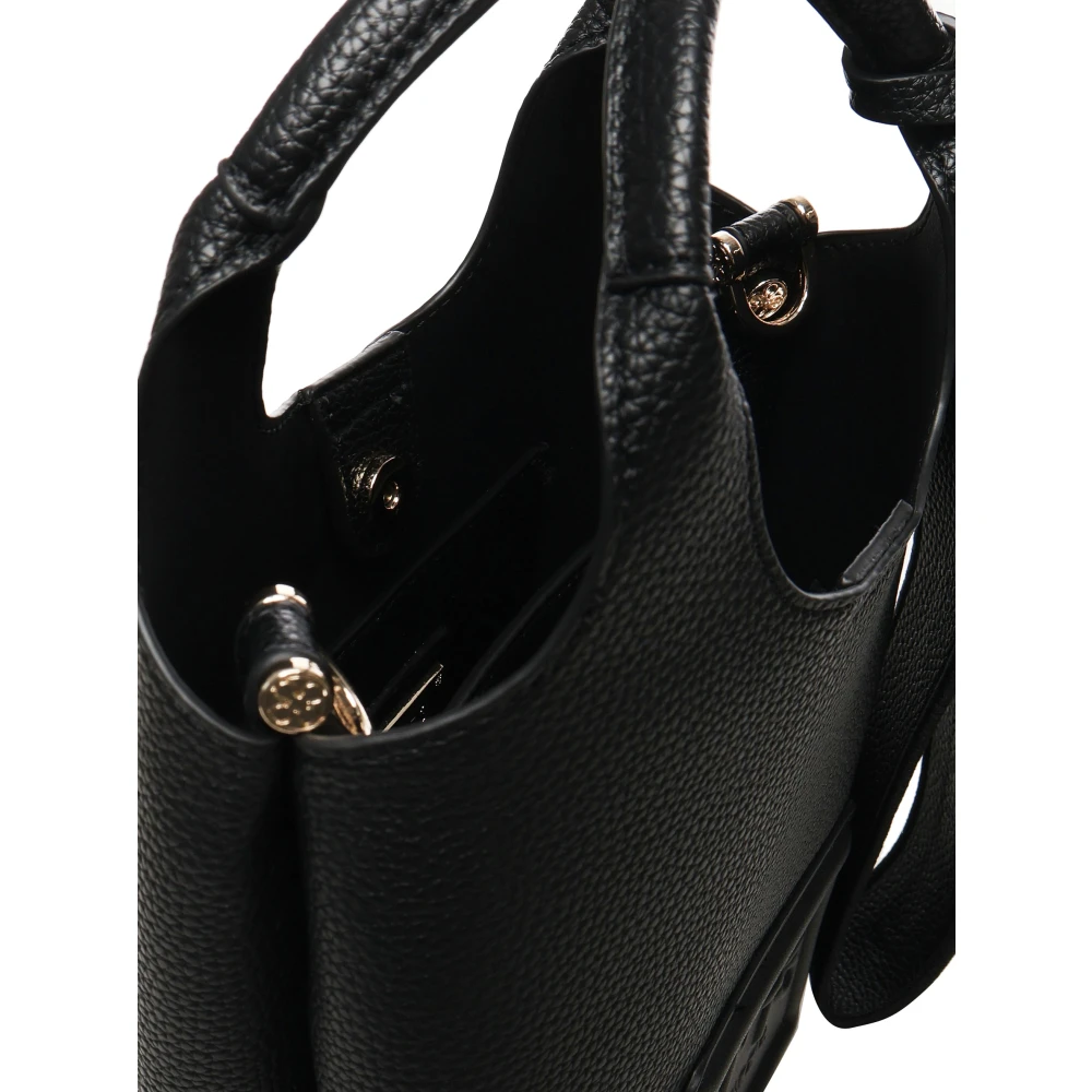 V73 Zwarte Schoudertas met Slogan Details Black Dames