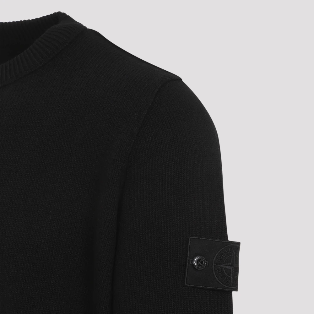 Stone Island Zwarte Sweater Aw24 Herenmode Black Heren