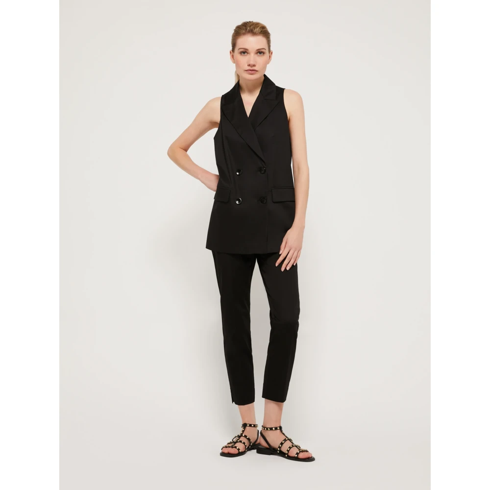 Pennyblack Slim Cotton Satin Chinos Black Dames