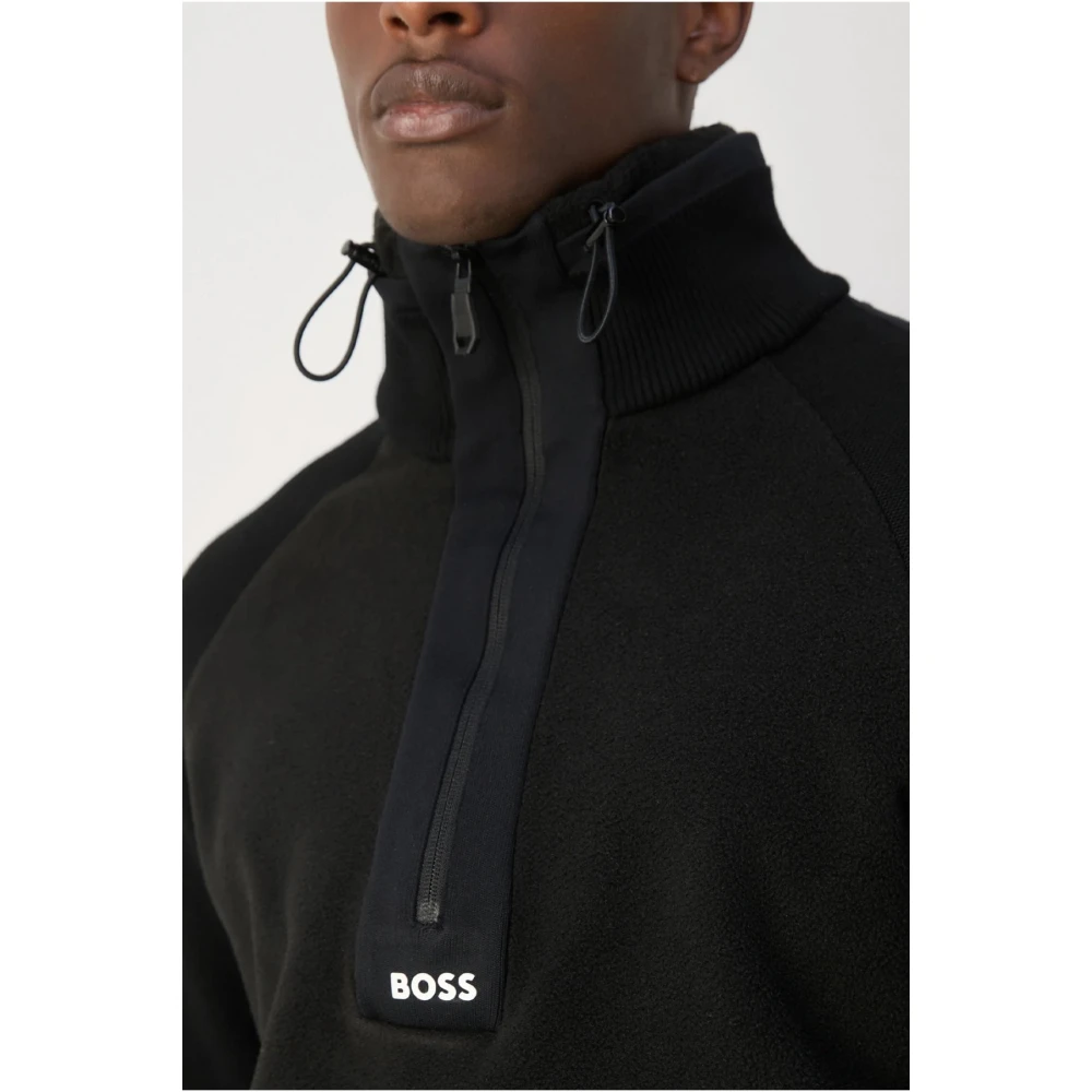 Hugo Boss Zwarte Polar Sweatshirt Zartic Stijl Black Heren