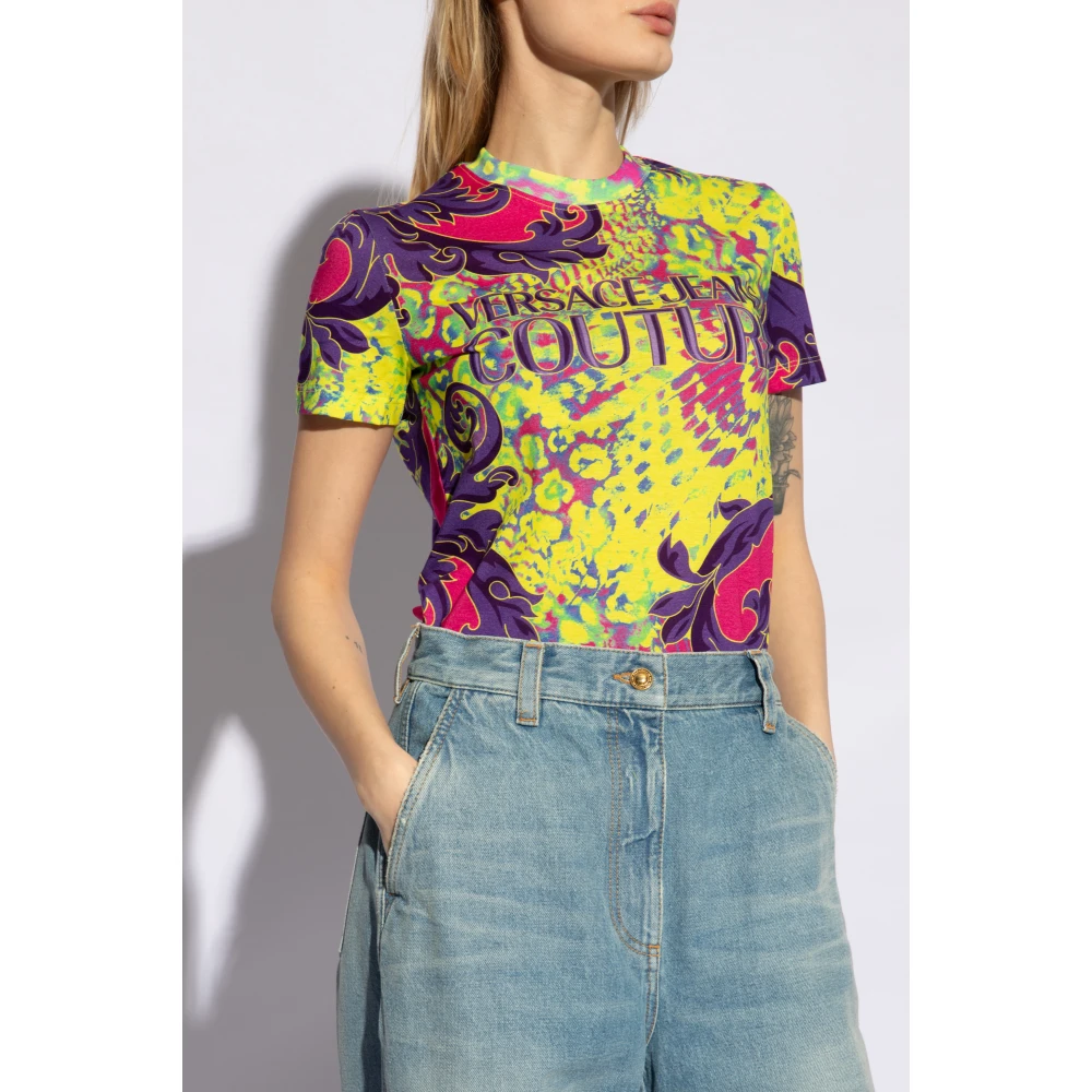Versace Jeans Couture Katoenen T-shirt Multicolor Dames