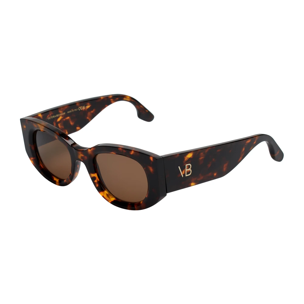 Victoria Beckham Women's Brown Sunglasses, One Size, Modern Oval Sunglasses With Acetate Frame
