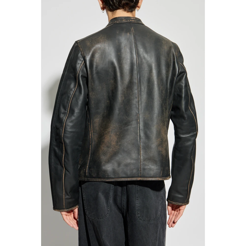 Diesel Leren jas L-Met-A A14269 Black Heren