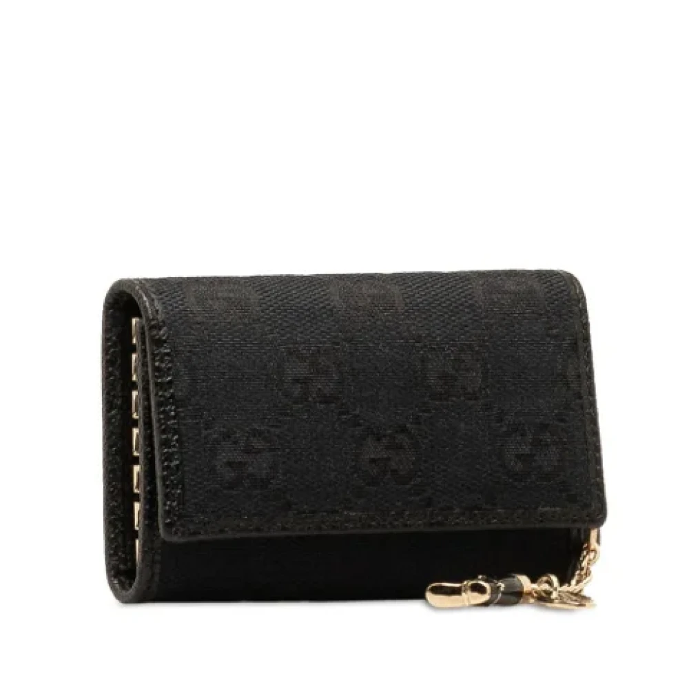 Gucci Vintage Pre-owned Canvas wallets Black Dames