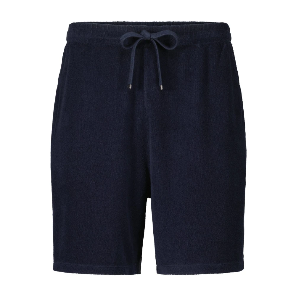 closed Jersey Elastische Taille Shorts met Zakken Blue Heren