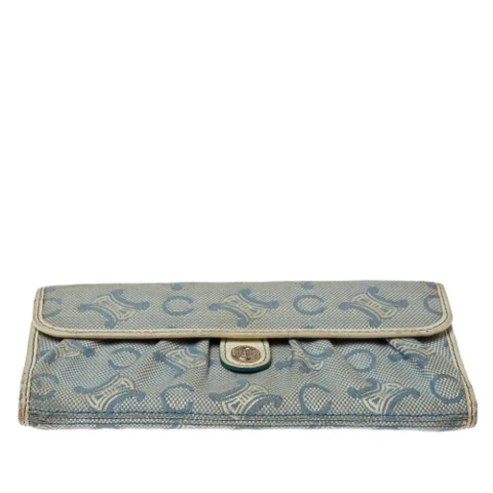 Celine Vintage Pre-owned Denim wallets Blue Dames