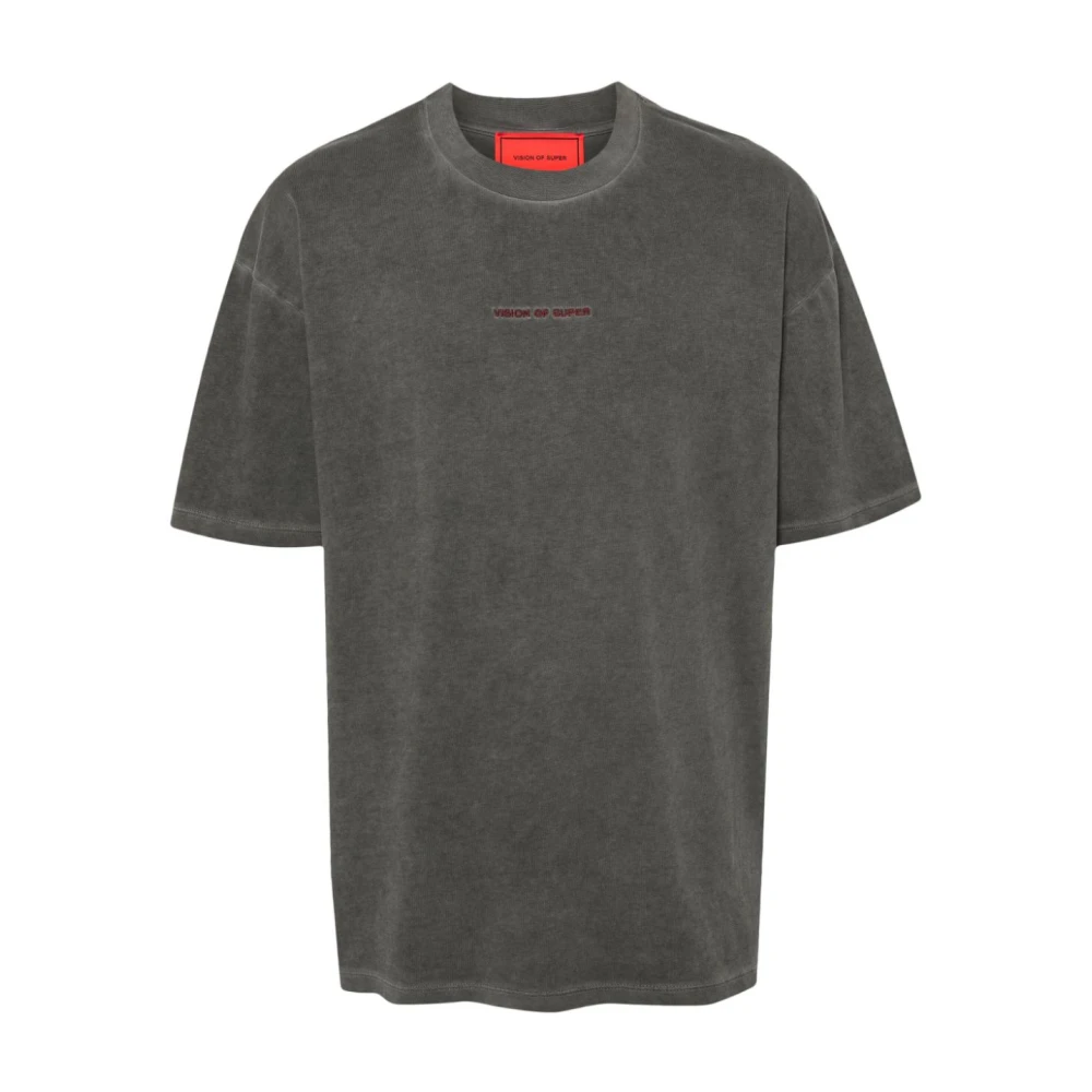 Vision OF Super Grijze Katoenen Logo T-shirt Gray Heren